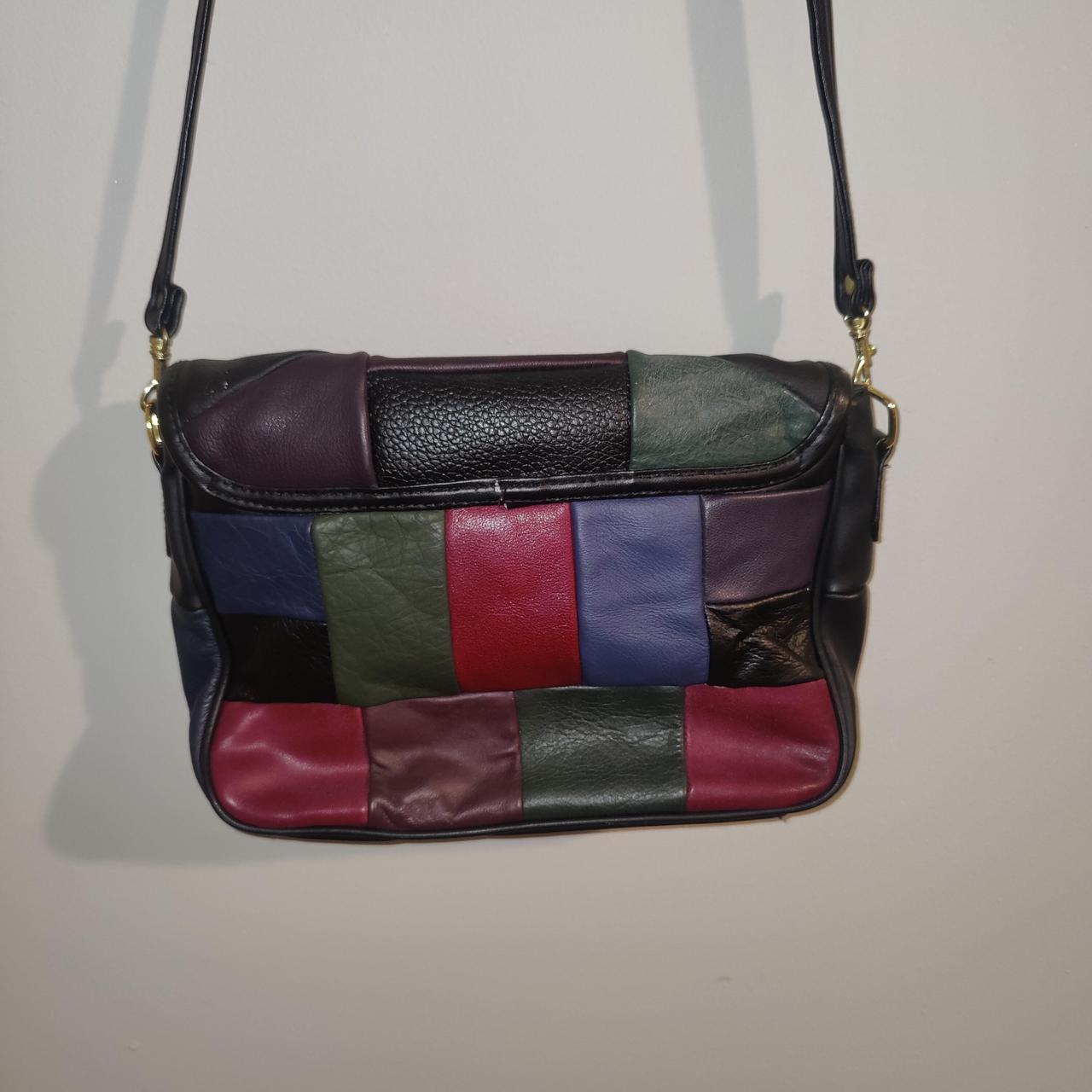 Women's Bag - Multi/Navy – Colorblock patchwork l… - image 4