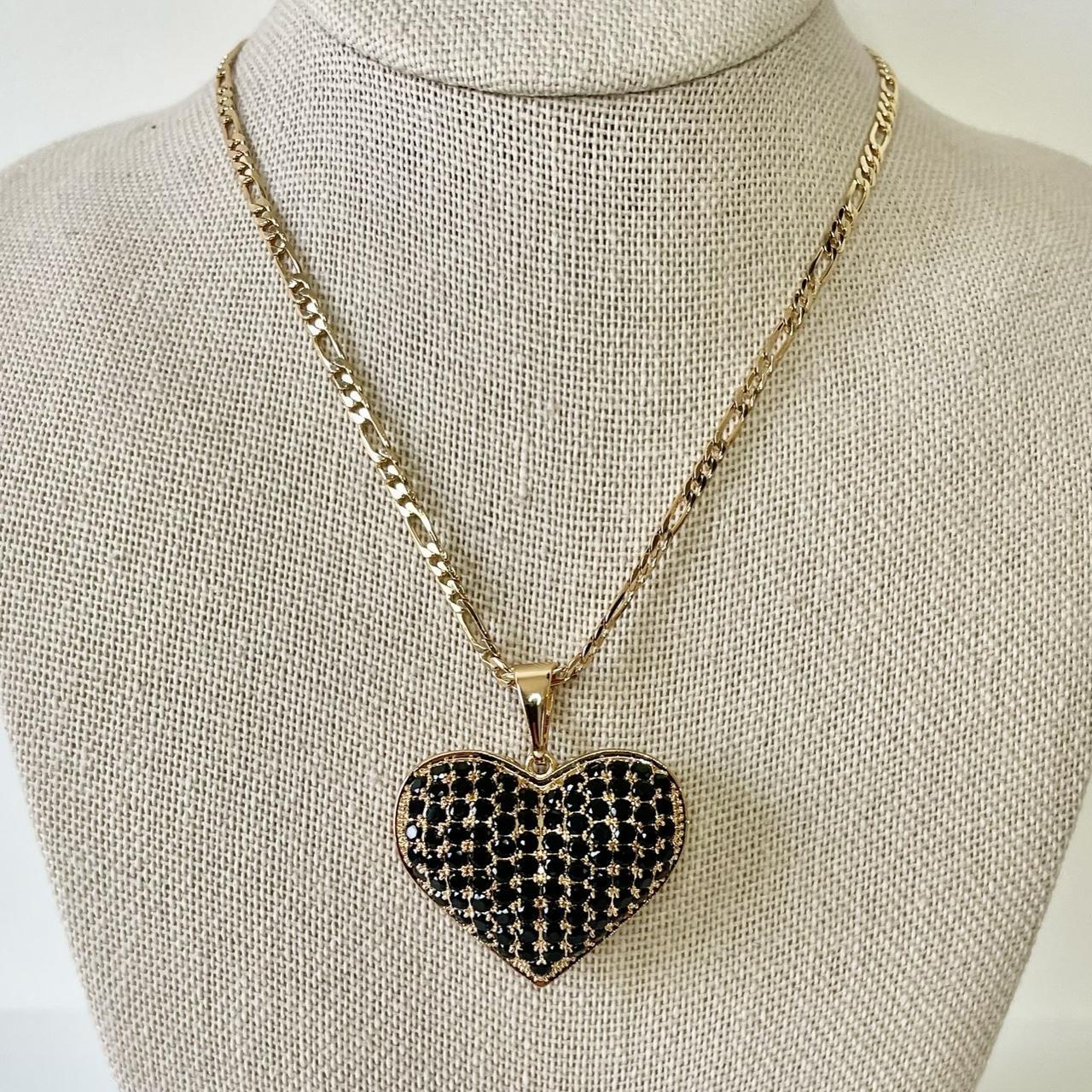 & Other Stories Women's Necklace - Gold – Diamond Black Heart Necklace (anti-tarnish) #jewelry #vintage …