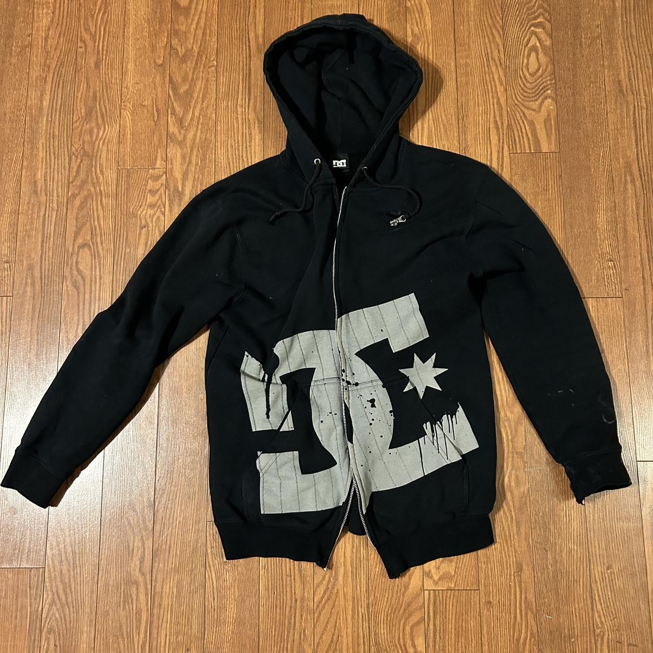 DC Zip up hoodie *IS MISSING ZIPPER* - Depop