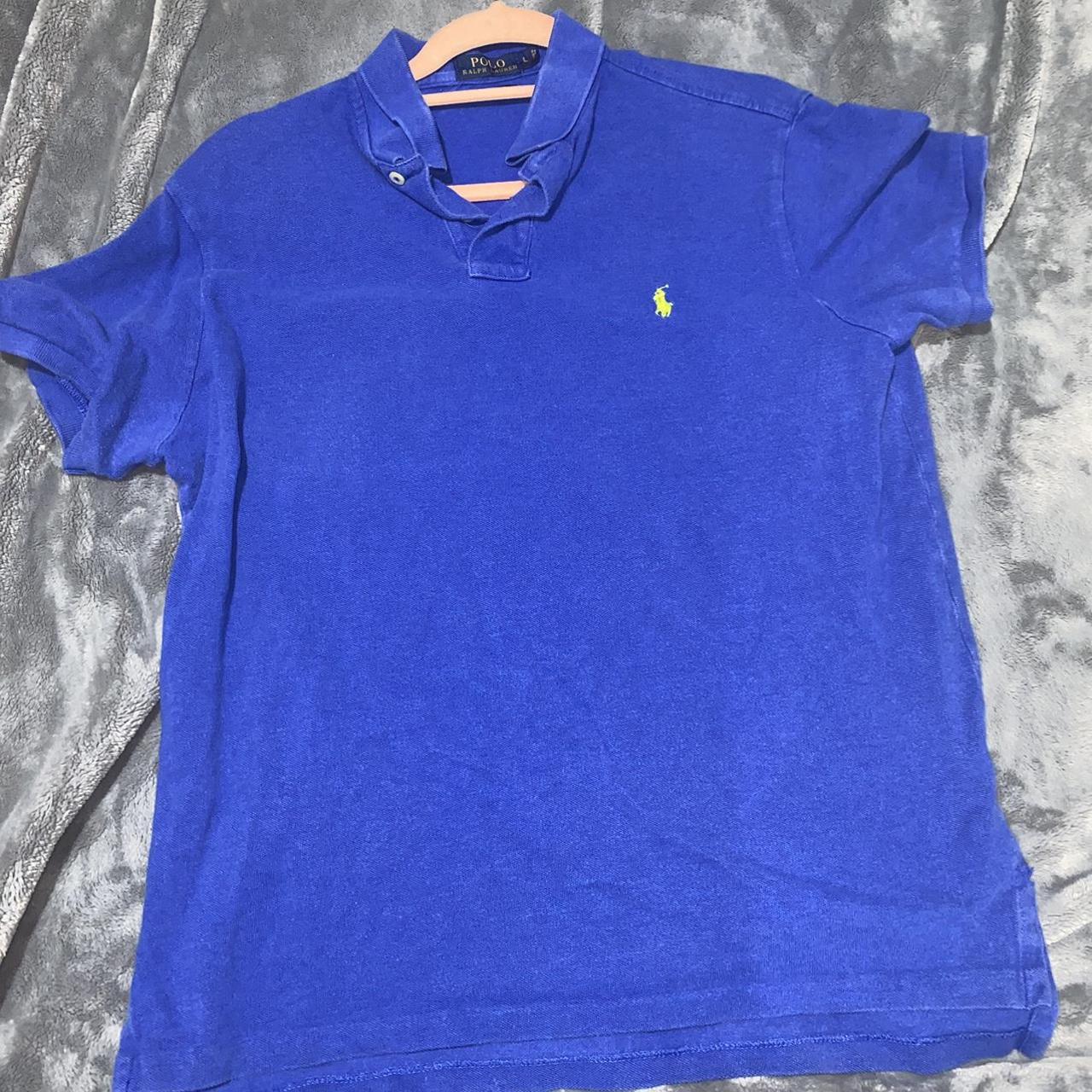 Ralph Lauren Large Polo Shirt Blue With green Horse.... - Depop