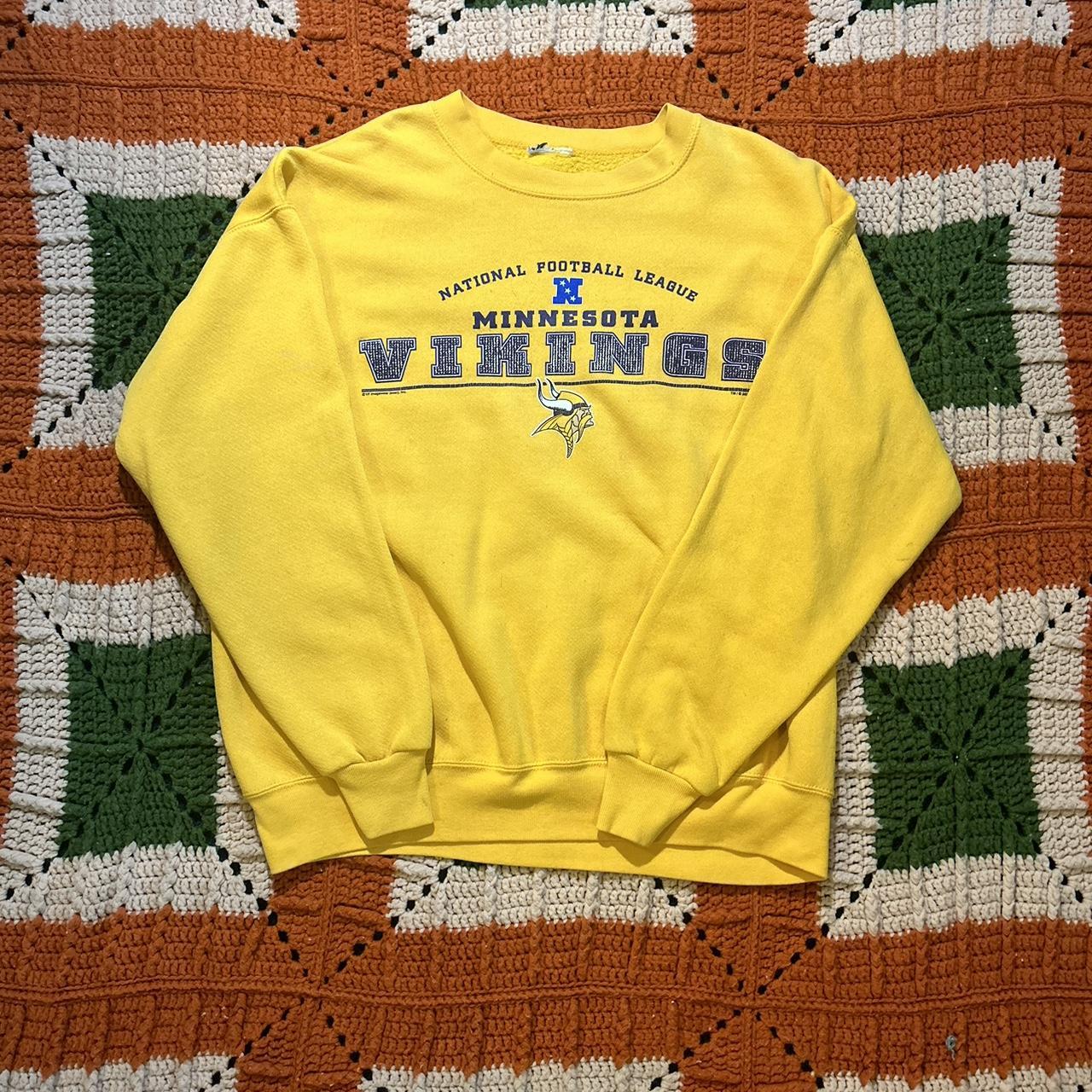 Minnesota Vikings Hooded Sweatshirt Mens Large Purple Yellow