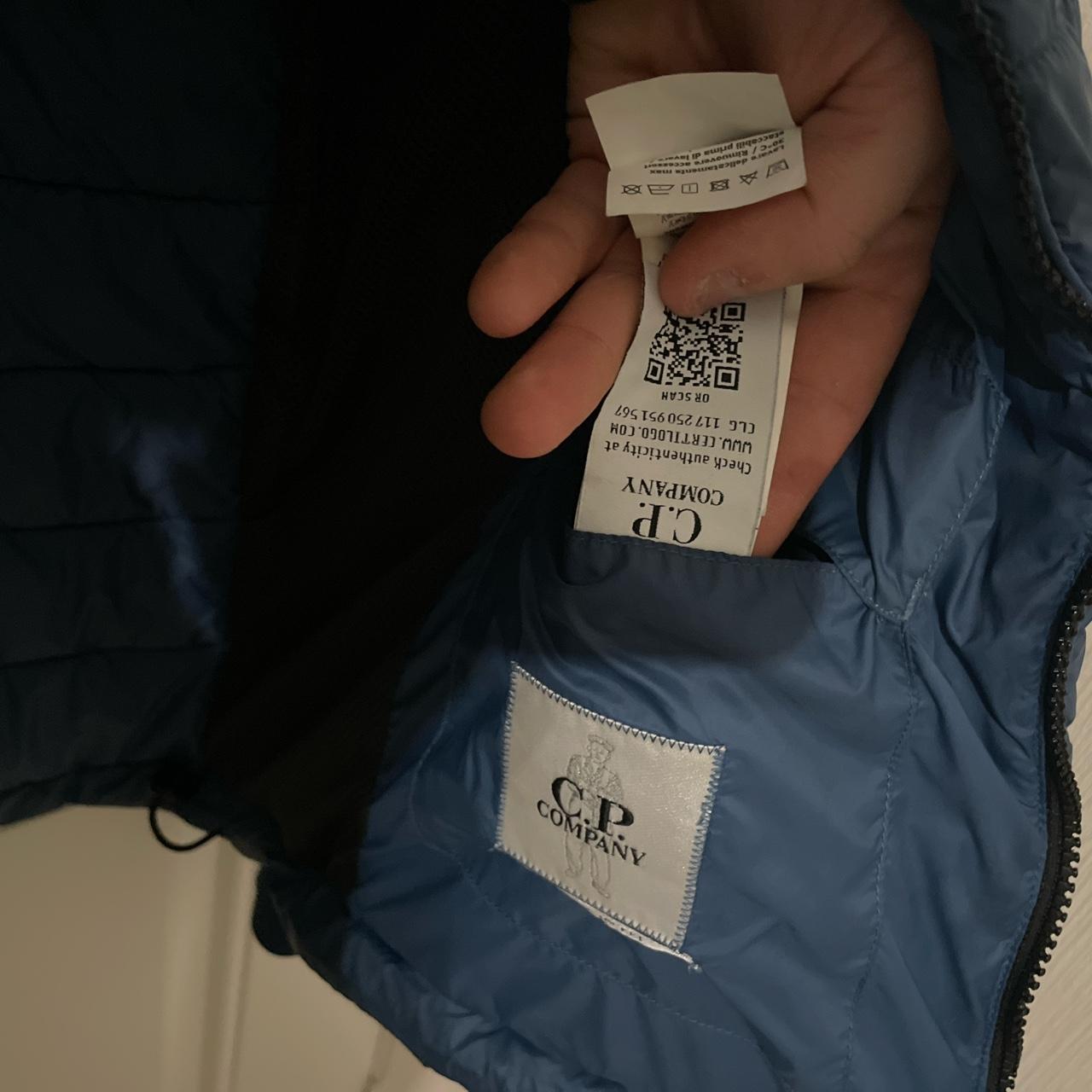 Blue CP company soft shell puffer coat Size 50 fits... - Depop