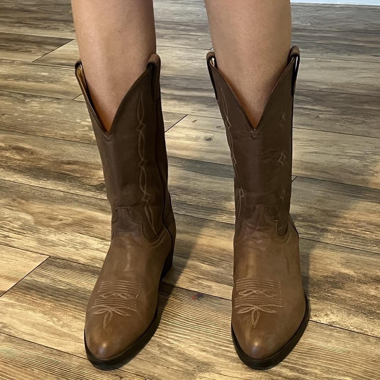 VINTAGE MOCHA BROWN COWBOY BOOTS BY LAREDO 🔥🔥🔥 //... - Depop