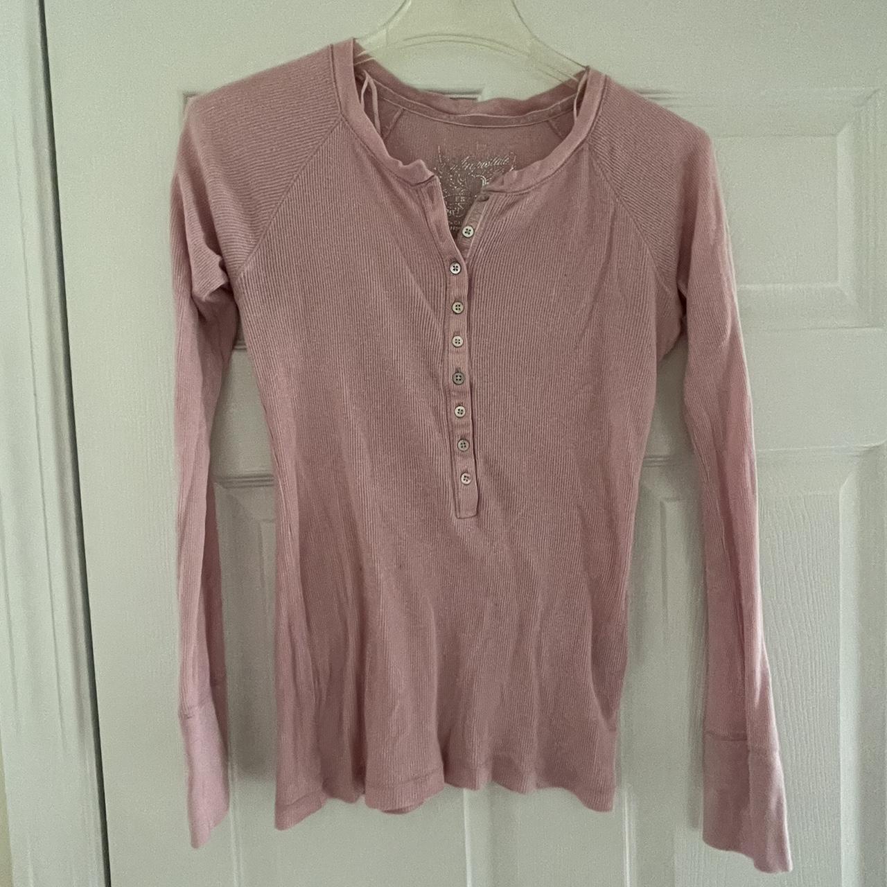 Aeropostale pink henley top!!! dm me with questions... Depop