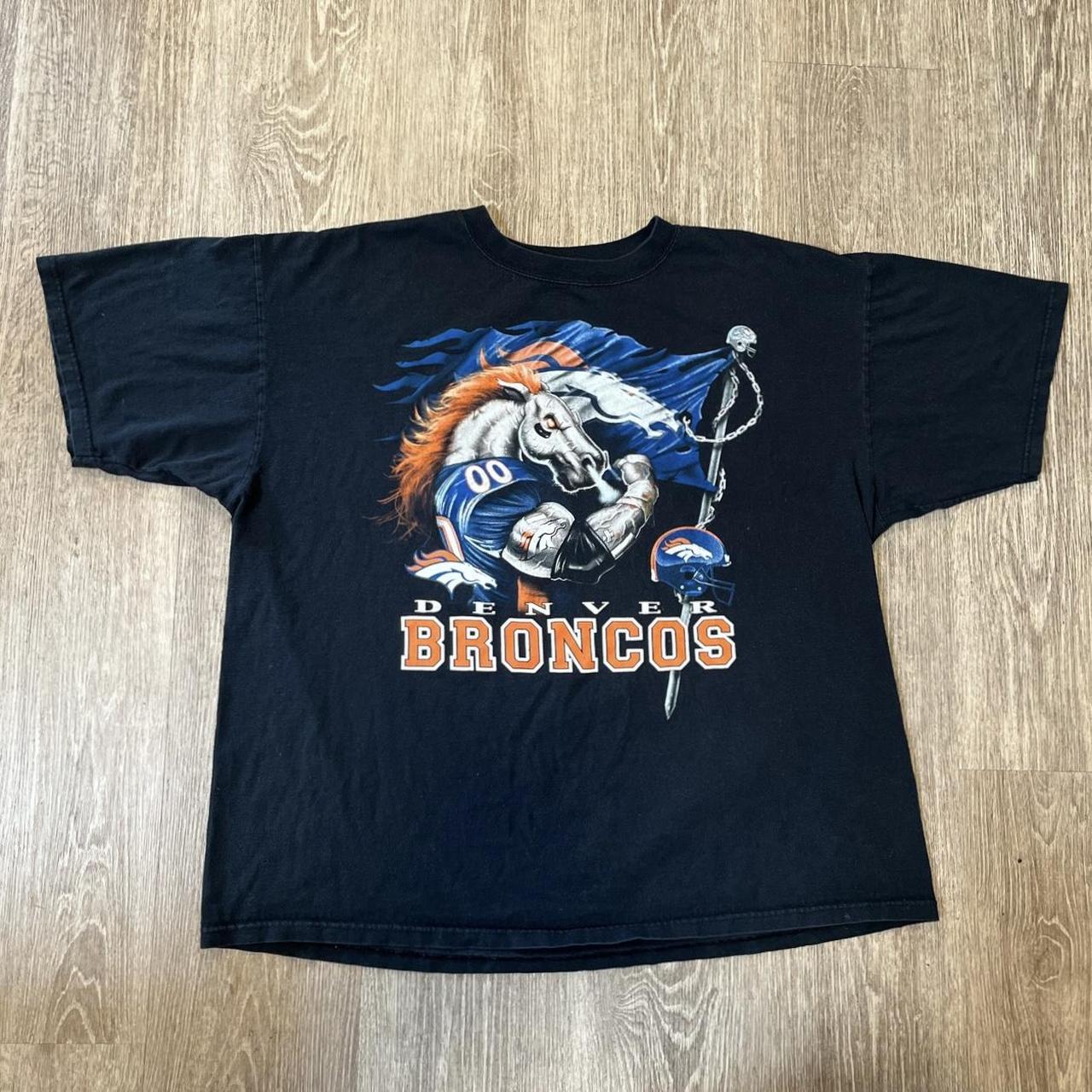 Vintage Denver Broncos Shirt L Multicolor 90s Tie - Depop