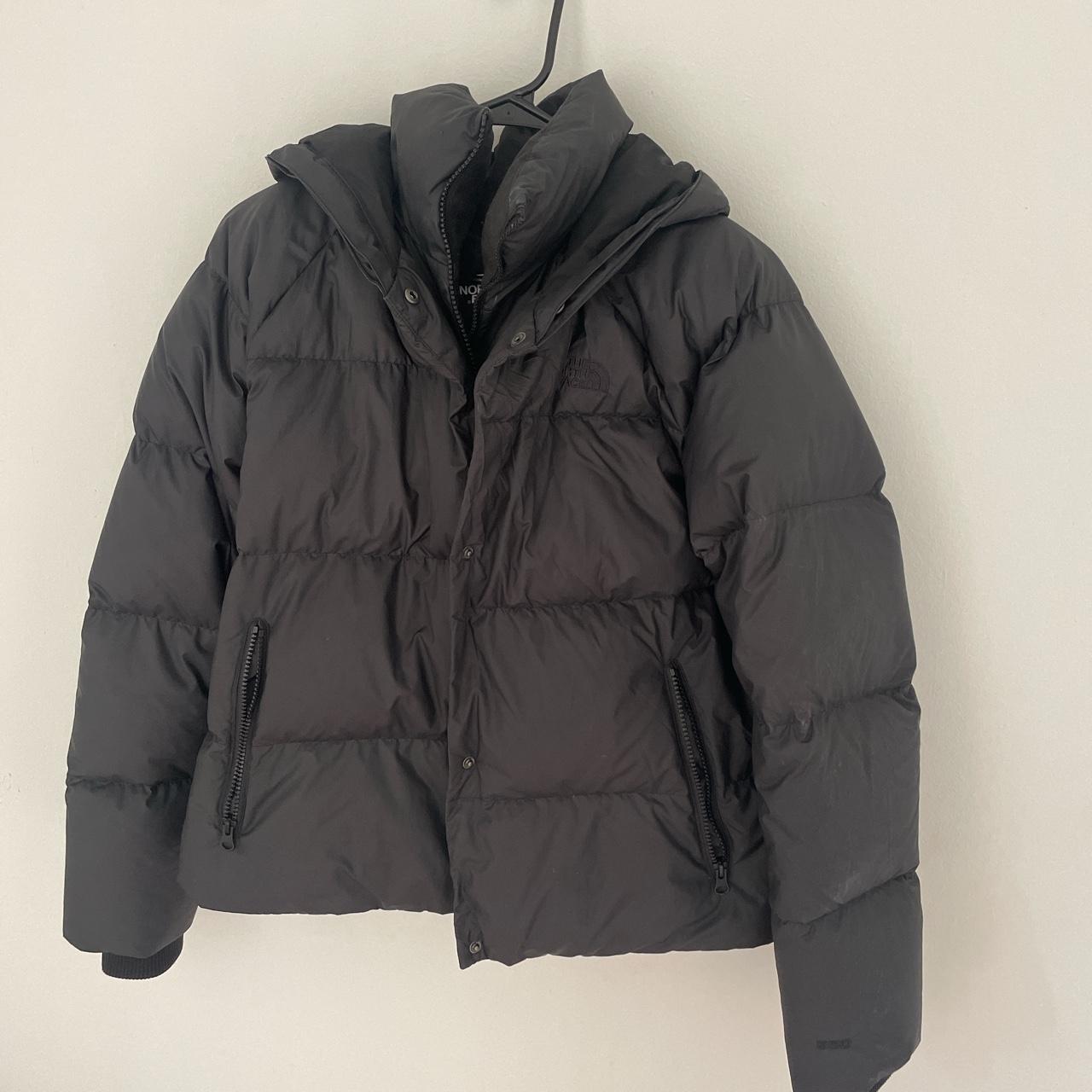 black north face puffer jacket with detachable... - Depop