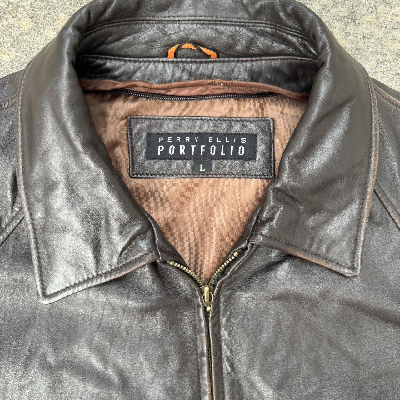 Perry Ellis Leather sale Jacket