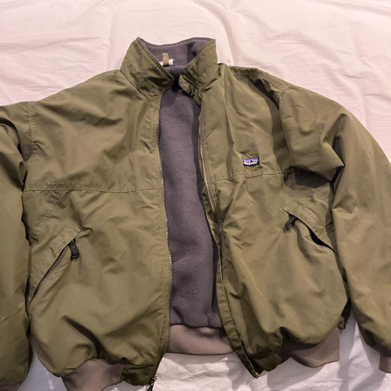 lightly used green patagonia bomber, super comfy and... - Depop