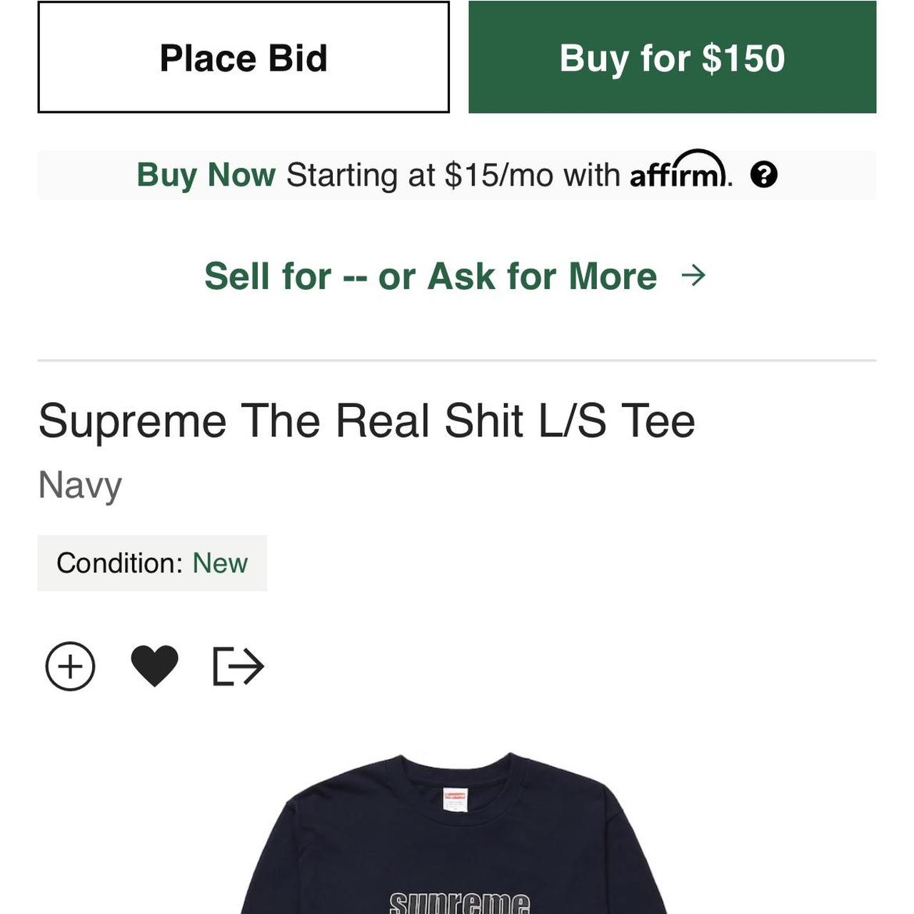 Supreme The Real Shit L/S Tee BLACK L-