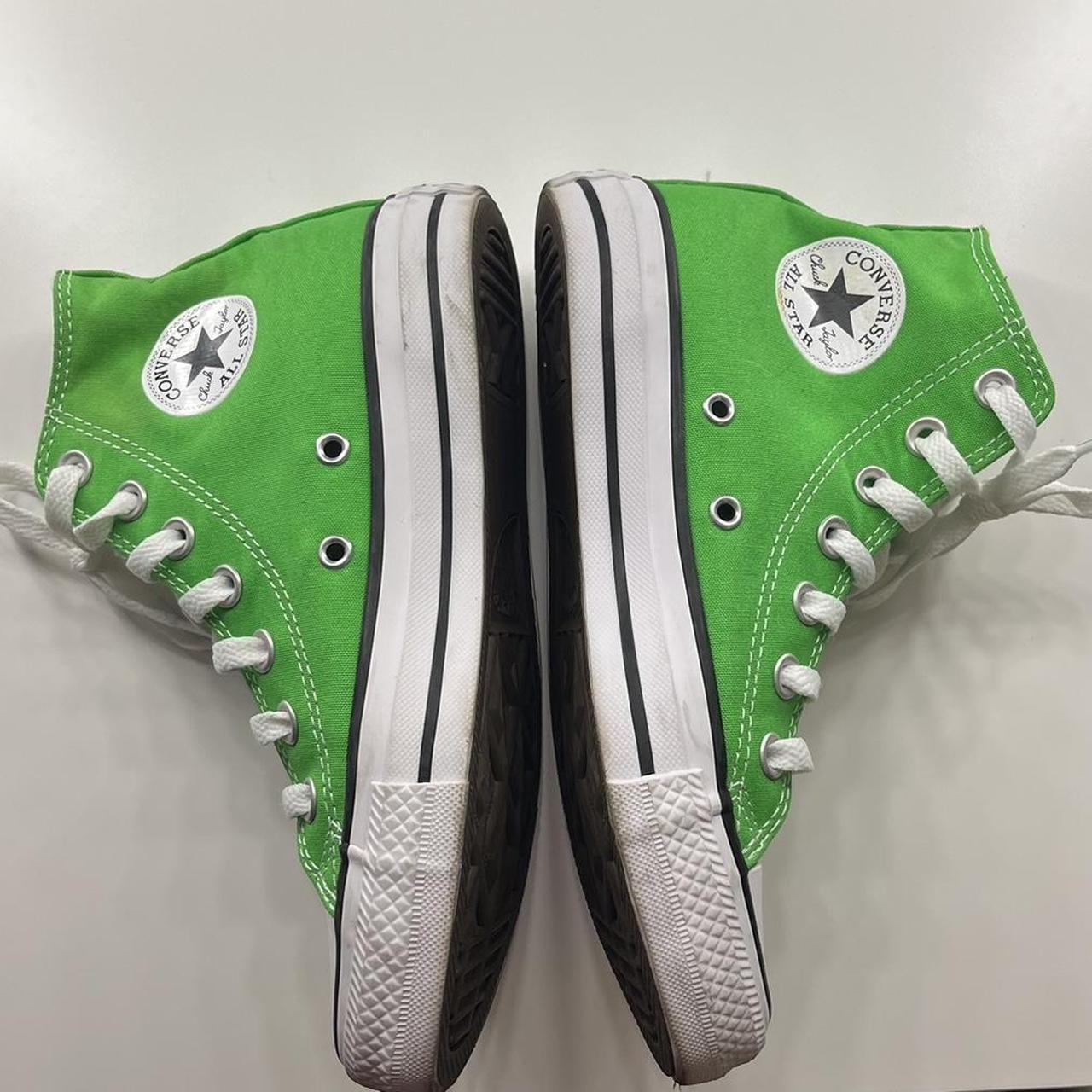 Green high top converse Worn only once Almost... Depop