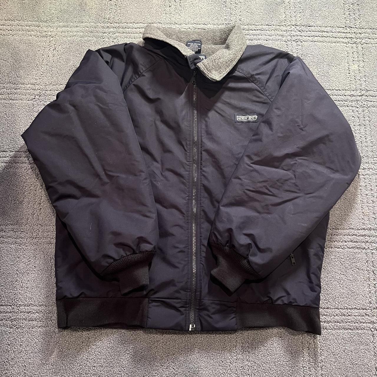 00’s lands end bomber jacket navy No flaws - Depop