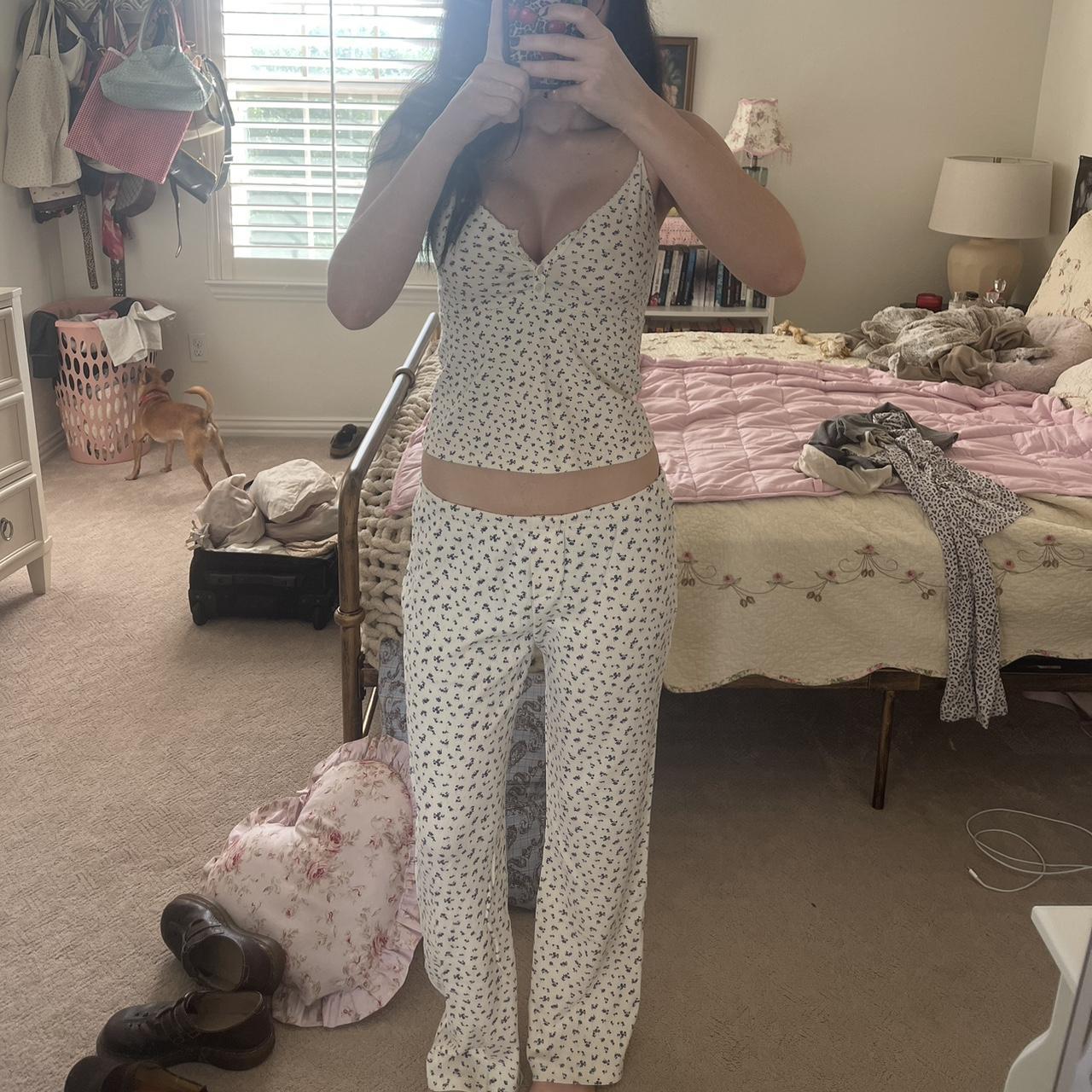 Brandy Melville Pj Set Rare Not On Website Navy Depop