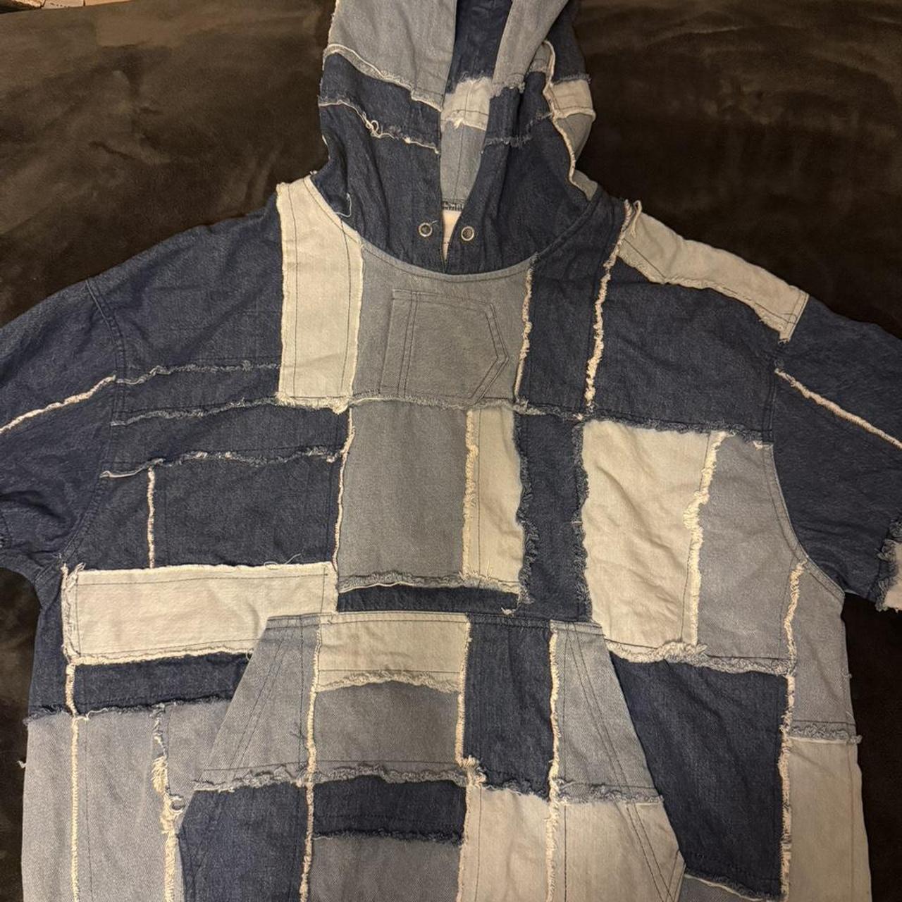 Reworked Men's Denim Jacket - Blue/Multi - L – Pa… - image 1