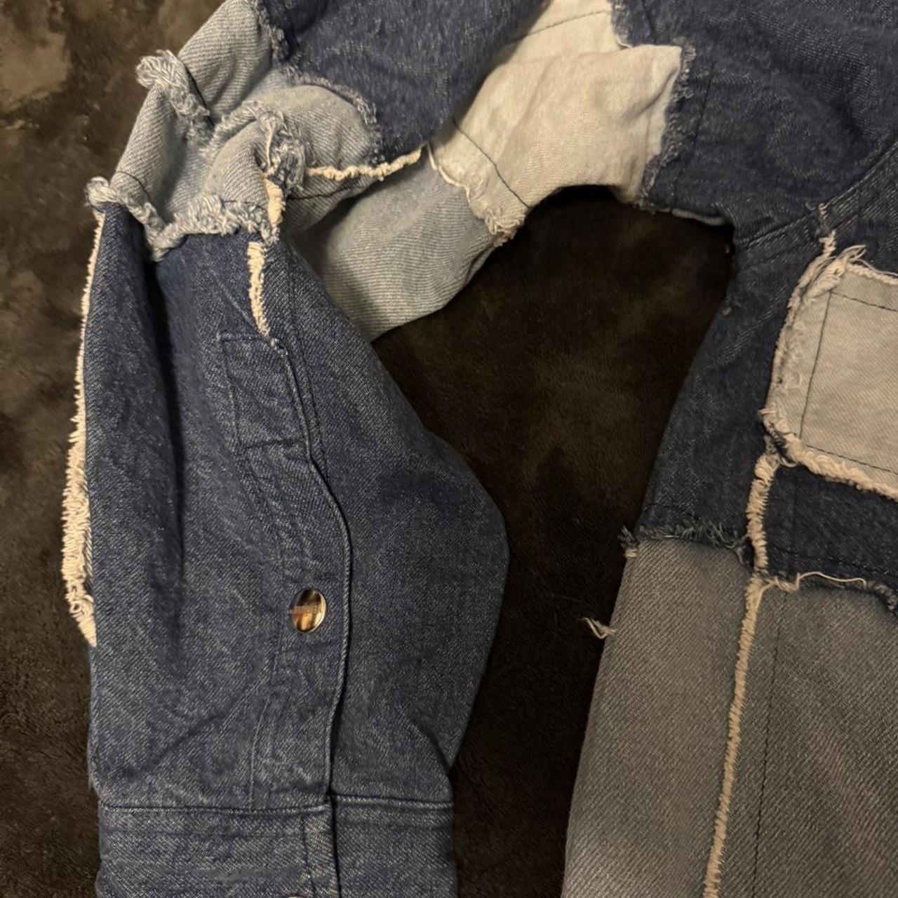 Reworked Men's Denim Jacket - Blue/Multi - L – Pa… - image 4