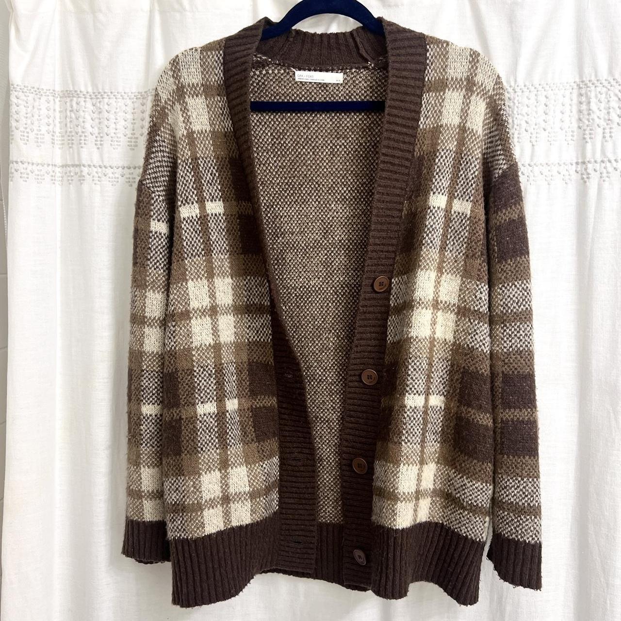 Oak And Fort Oversized Plaid Cardigan Oak And Fort Cardigan 4529