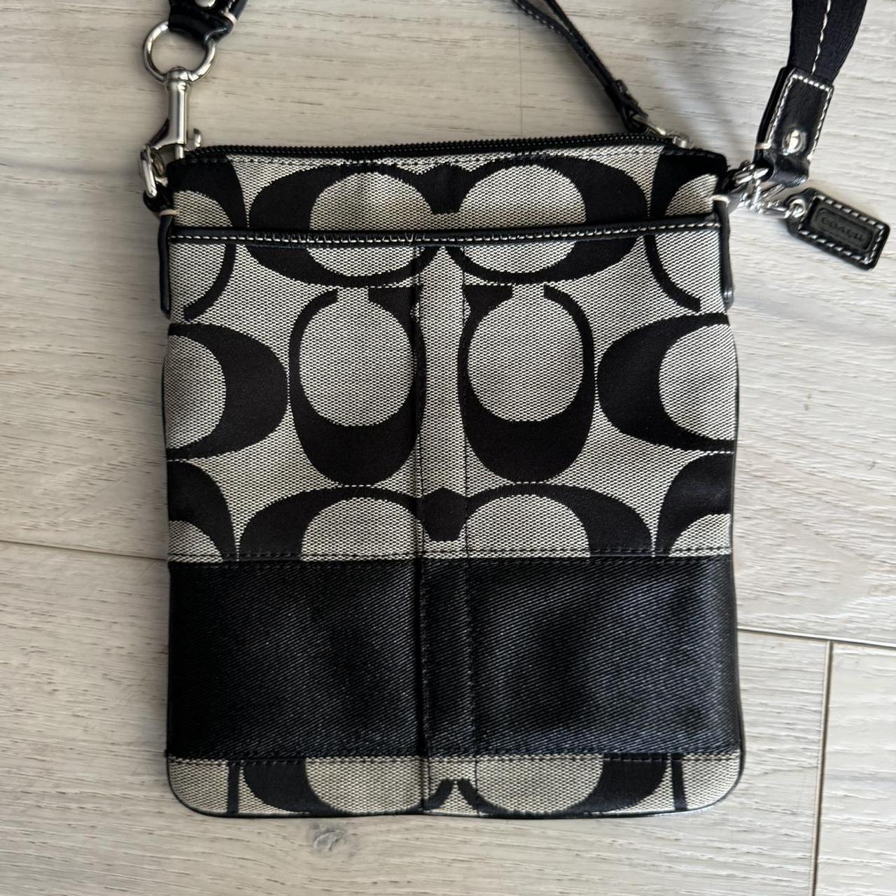 Vintage Coach Black and White Signature Monogram | Depop