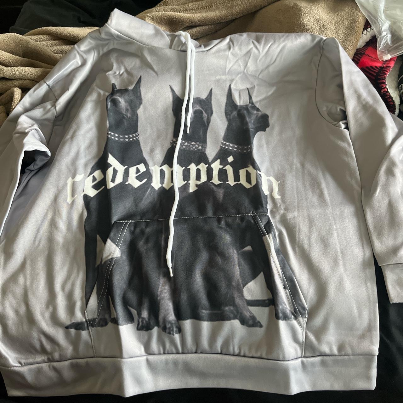 grey dog hoodie size large brand new from the store... Depop