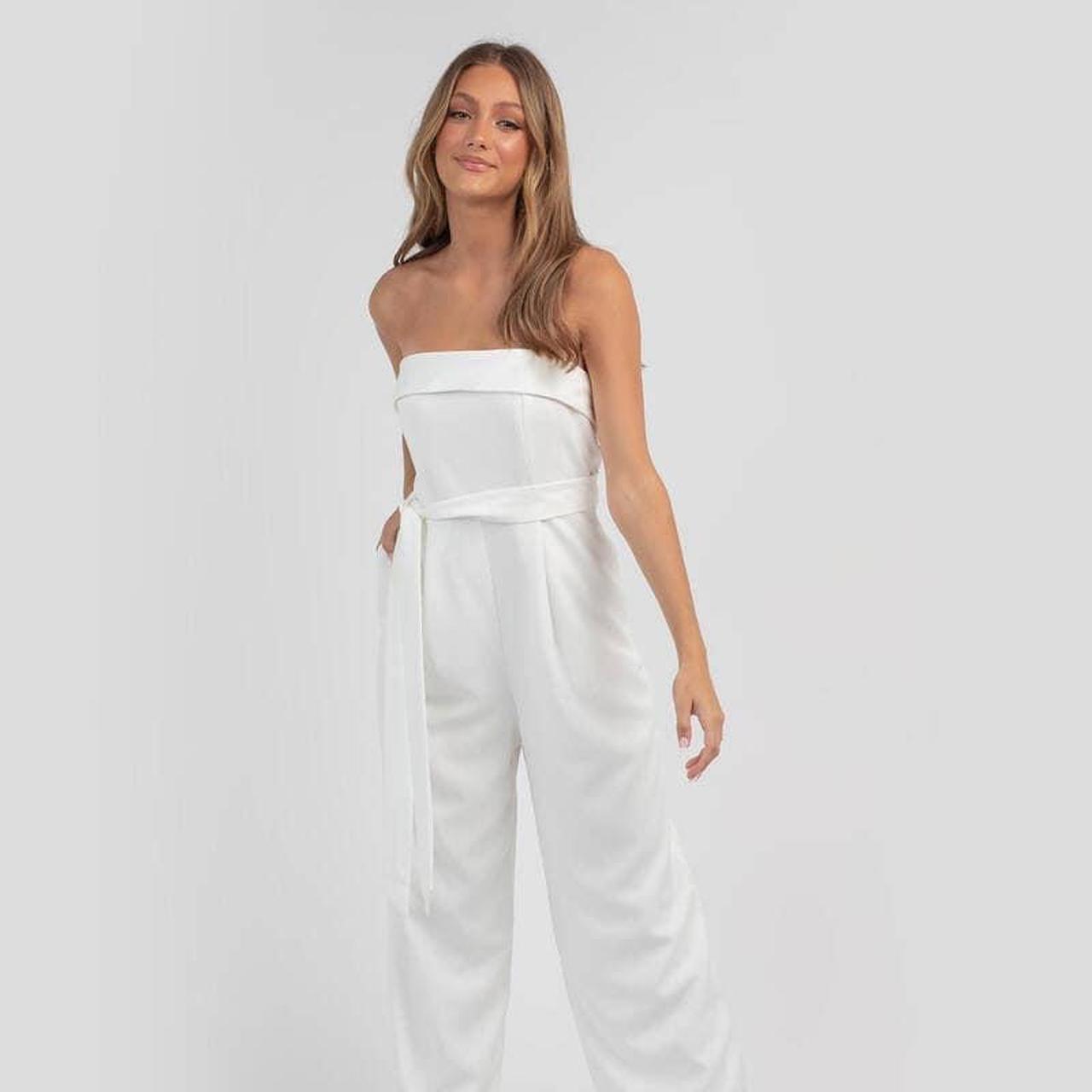 IVORE DESIGN - WHITE FORMAL JUMPSUIT SUPER... - Depop