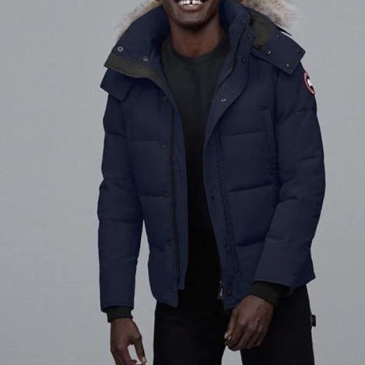 Navy blue canada goose jacket - Depop