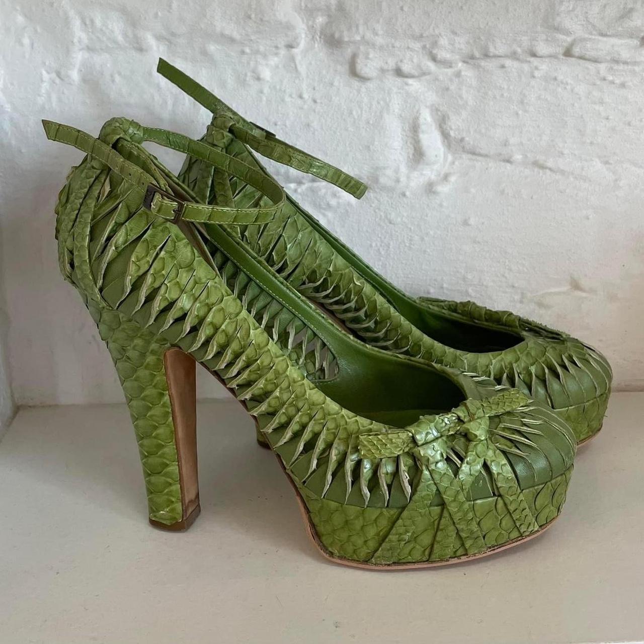 John Galliano Dior Fall 2007 Green Python | Depop