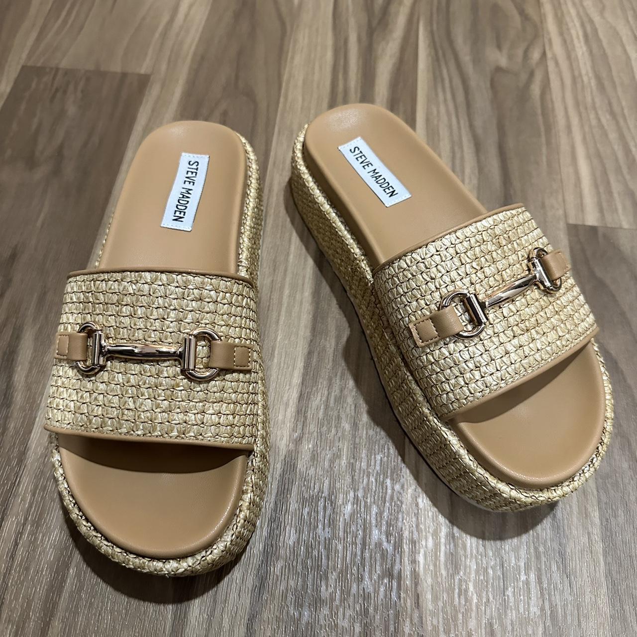 Steve madden tan slides on sale