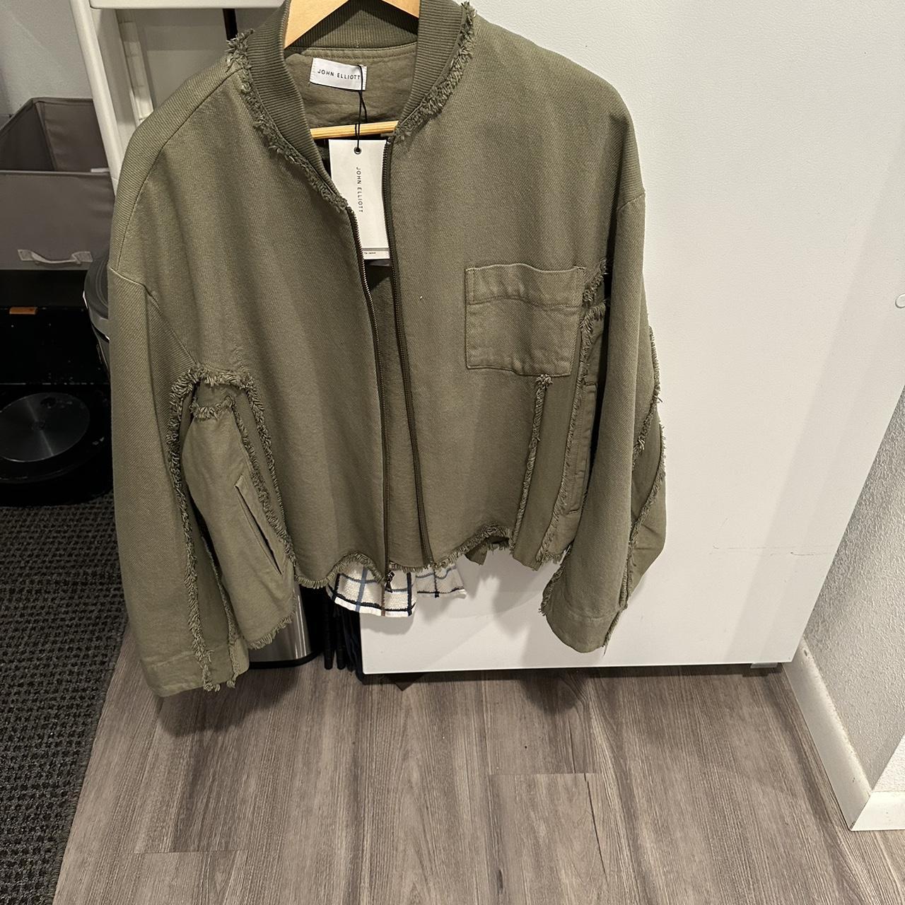 John Elliott Vintage Frame Slab Bomber Green Size... - Depop