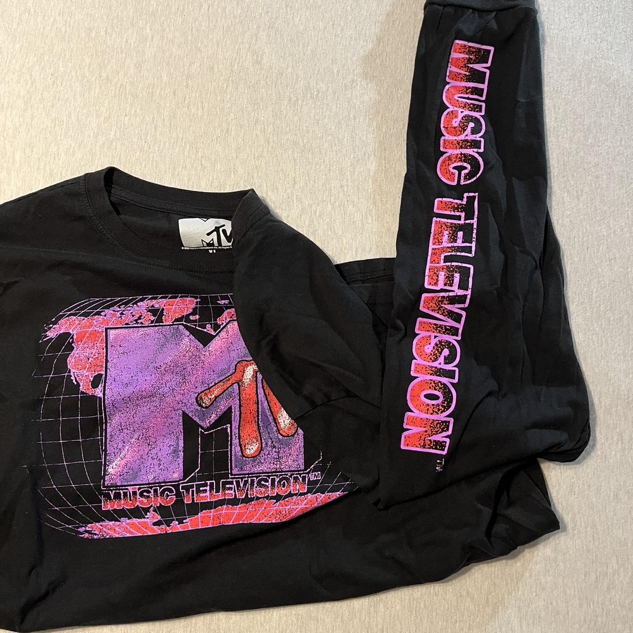 MTV Black/Pink LongSleeve Graphic Shirt Fits Men’s... Depop