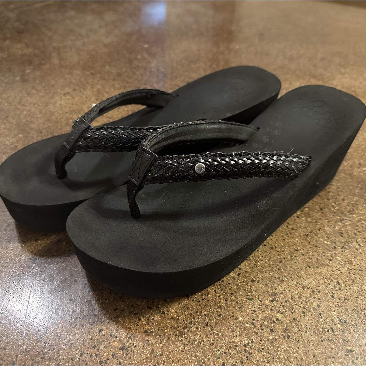 Roxy wedge platform sandals, size 8-9 #roxy... - Depop