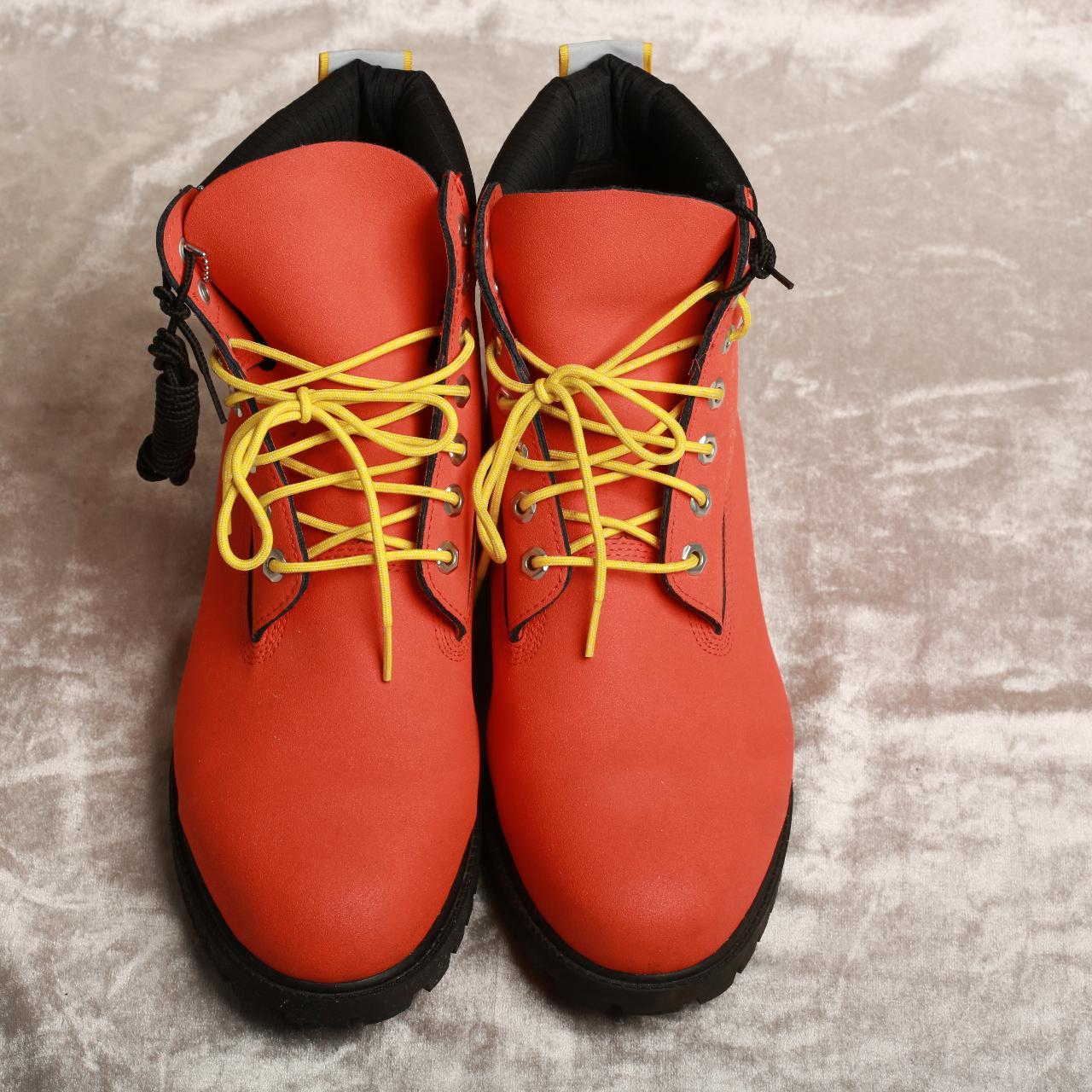 Black and deals orange timberland boots