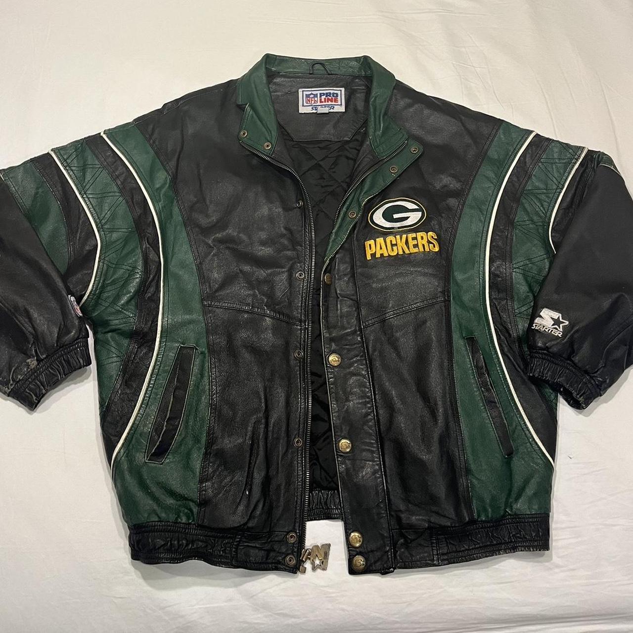 Vintage Packers Starter Leather Jacket Size L Such Depop