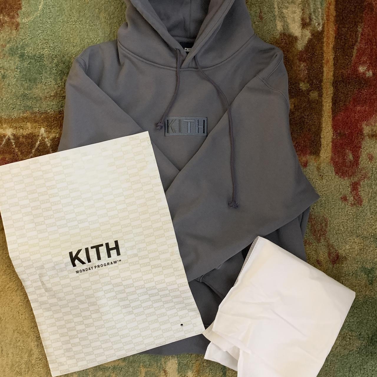 Kith Classic Box Logo Hoodie in Grey. Over sized... - Depop