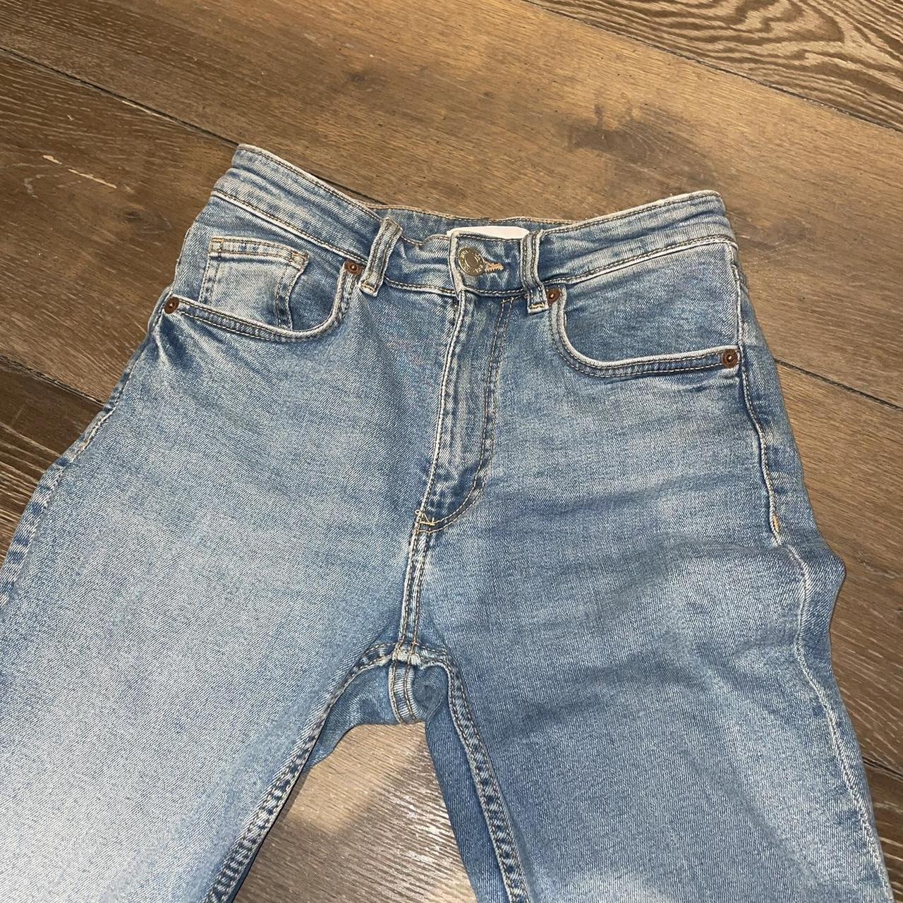 Zara cropped flare jeans blue, mid-rise (I think)... - Depop