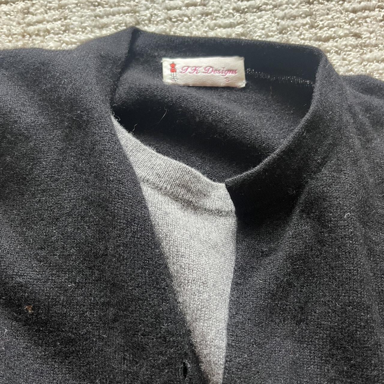 Vintage Grey and black double layered sweater - Depop