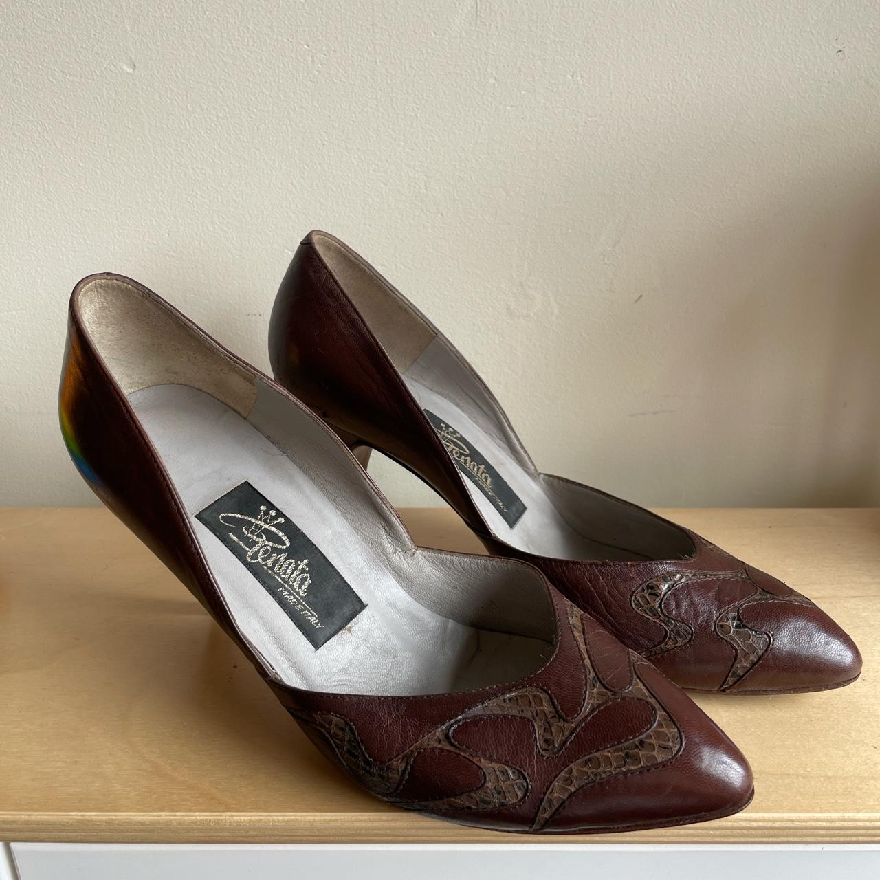 Renata vintage Italian leather heels. Have been... - Depop
