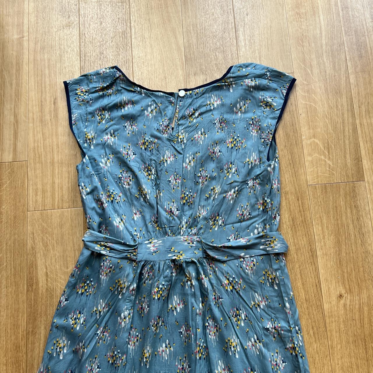 Teal green dress from Boden with flowers motifs. - Depop