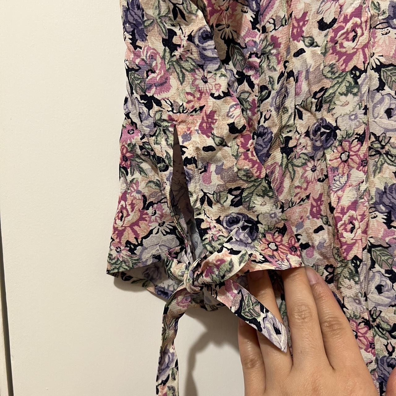 & other stories - floral wrap dress size... - Depop