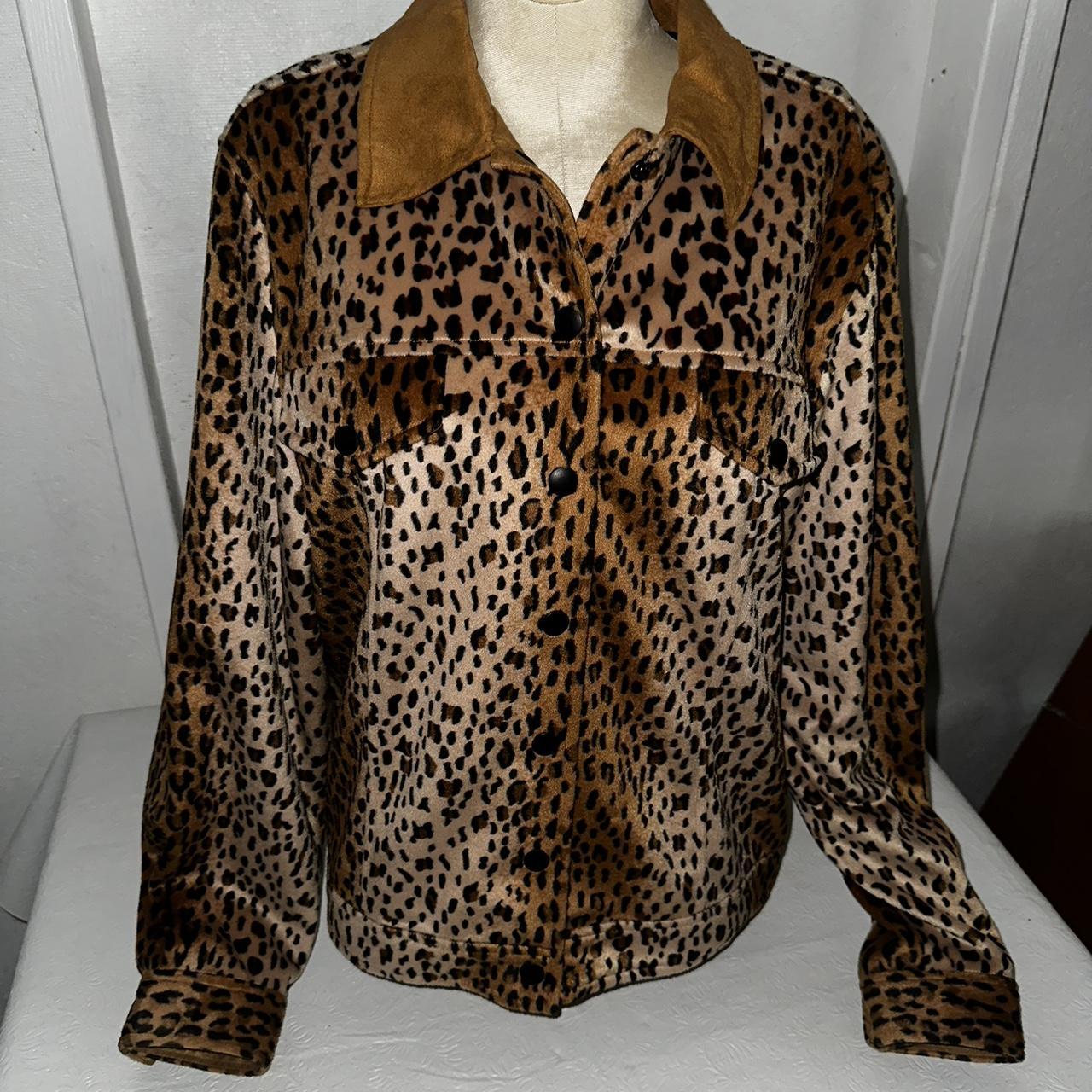 Leopard print outlet suede jacket