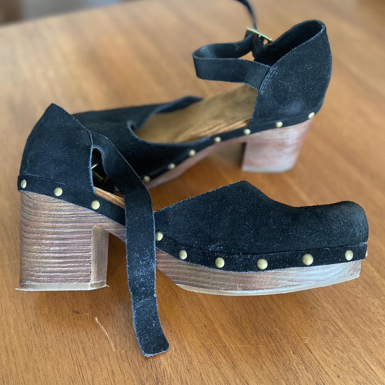 heeled clogs with strap