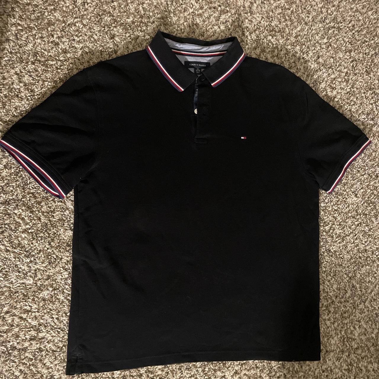 Tommy Hilfiger Men's Black Polo-shirts | Depop