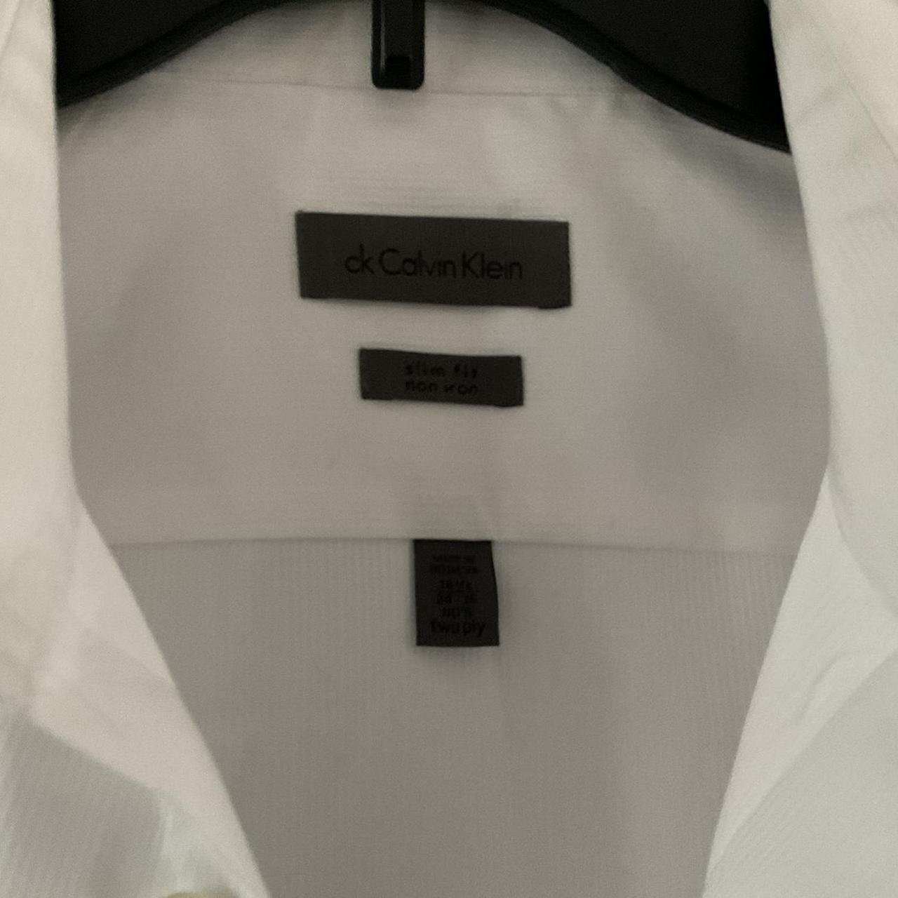 Calvin Klein White Slim Fit Collared Buttoned Cotton - Depop