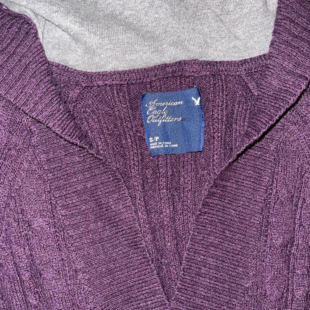 Dark purple y2k American eagle sweater with hood!... - Depop