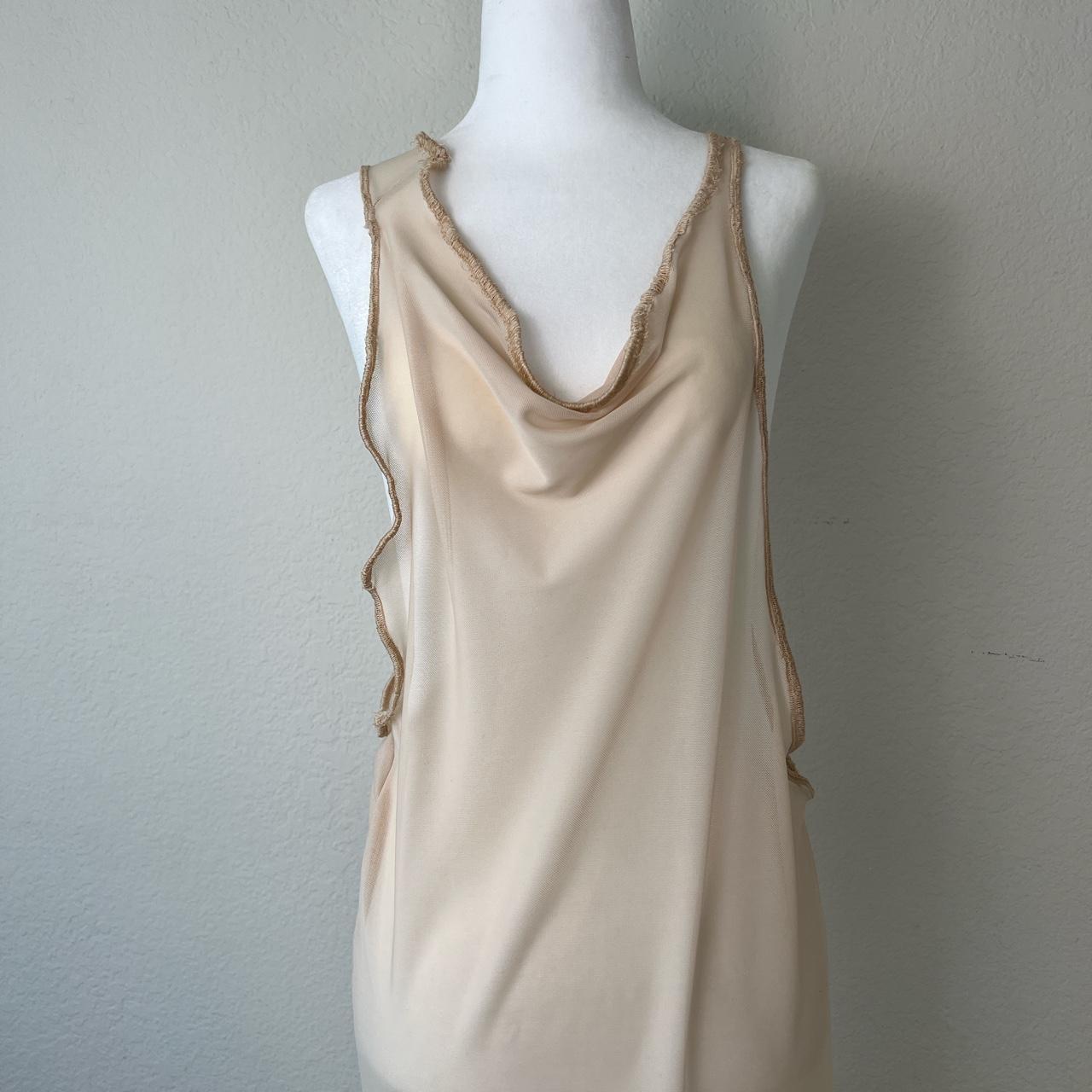 Women's Cream and Tan Dress | Depop