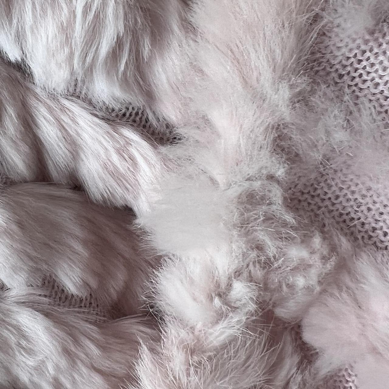 Pink Genuine Rabbit Fur Poncho Color: Pink Size:... - Depop