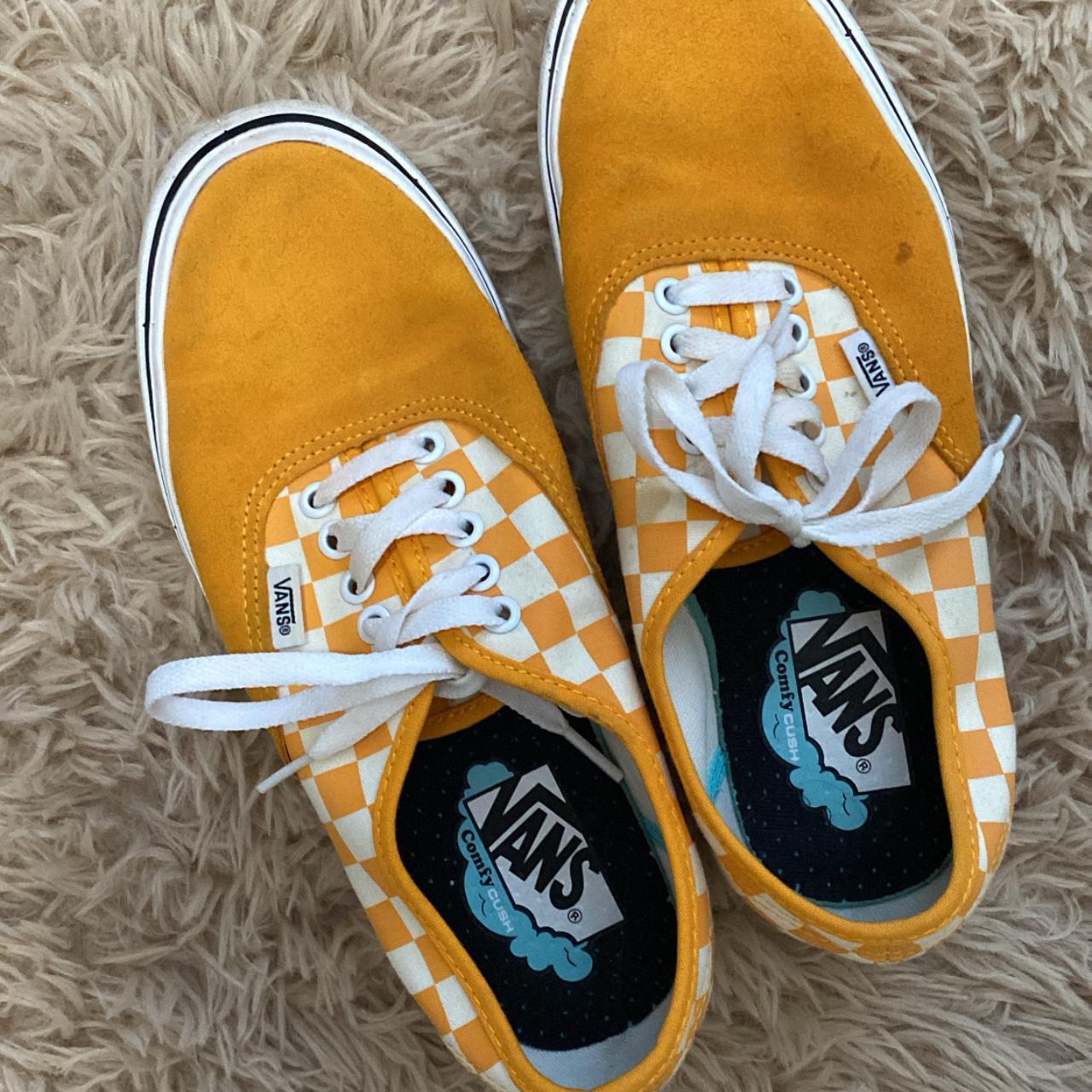 Checkerboard vans mustard hotsell