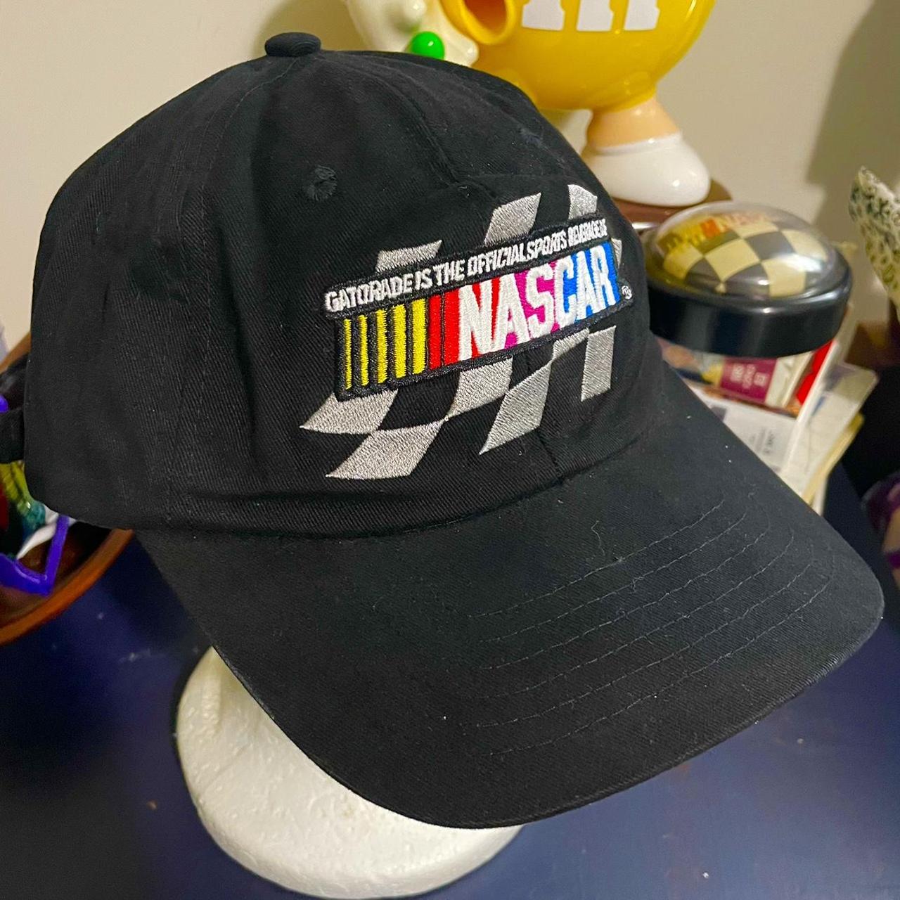 Vintage late 90s NASCAR all embroidered strap back... - Depop