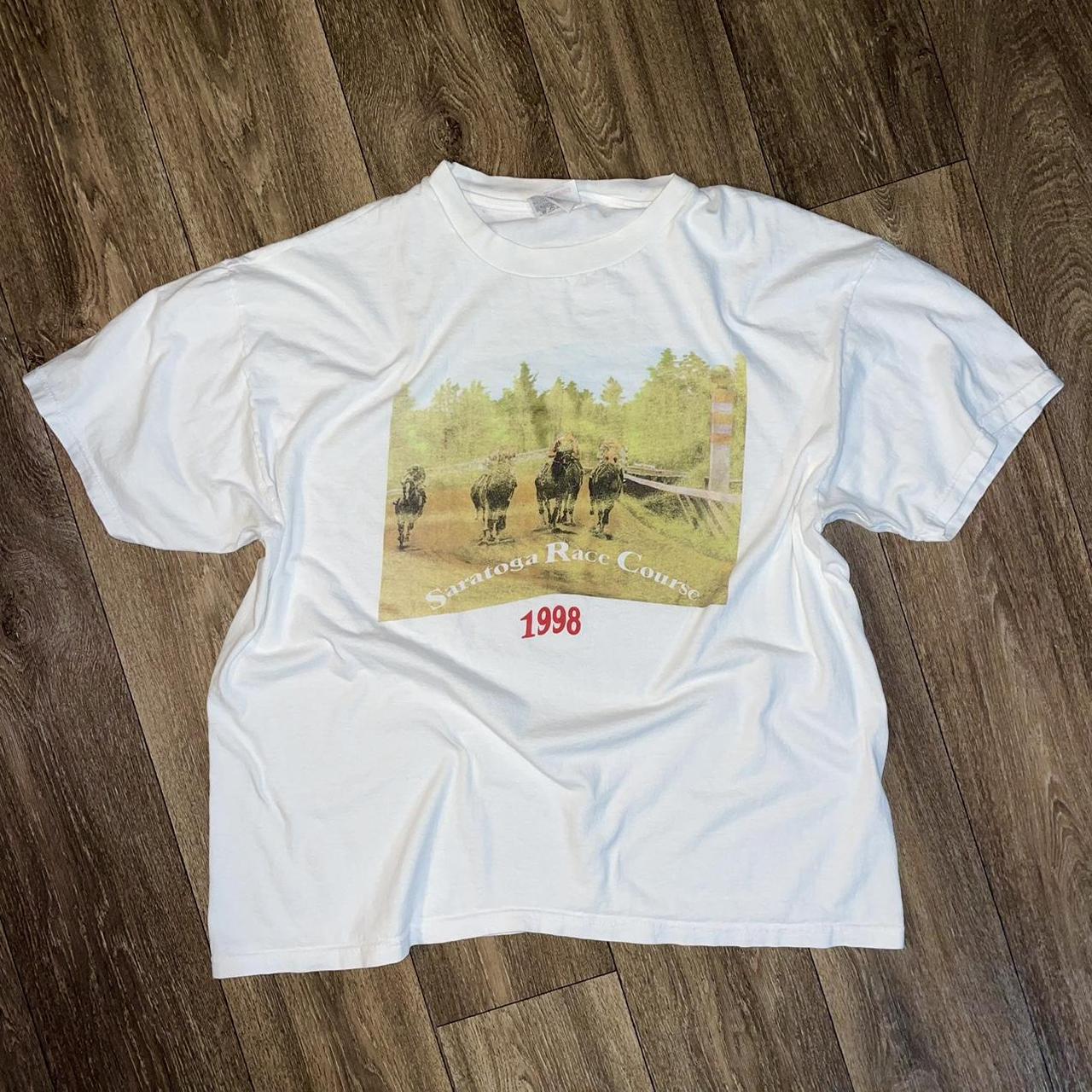 Vintage 1998 Saratoga horse racing T-shirt #90s... - Depop