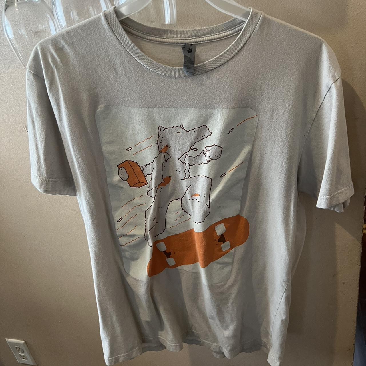 Ambrielle top 🧸🎀 orange & white 2000's printed cami - Depop