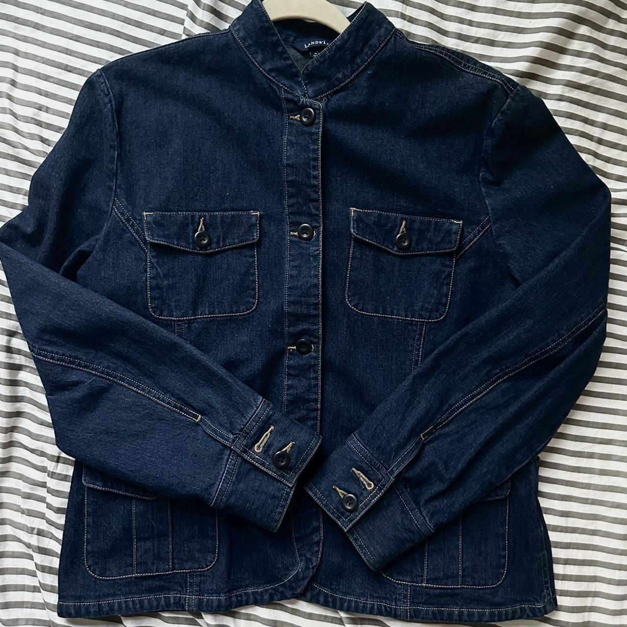 Lands End Denim Jacket Super cute an unique... Depop