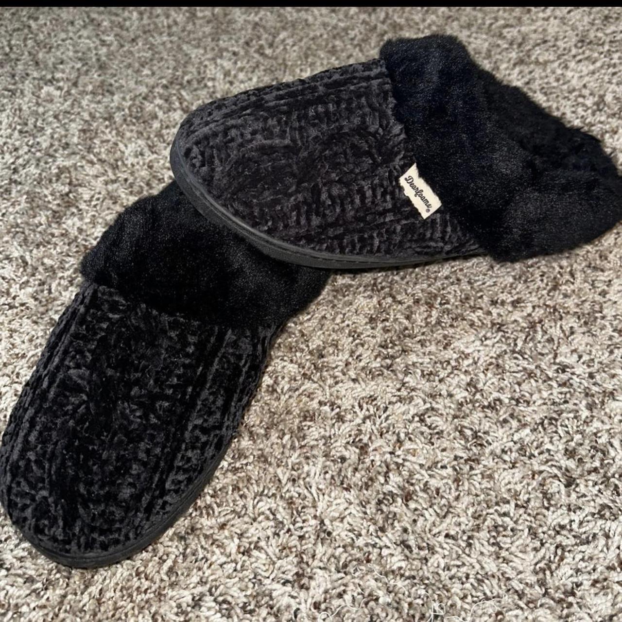 Dearfoam black sale slippers