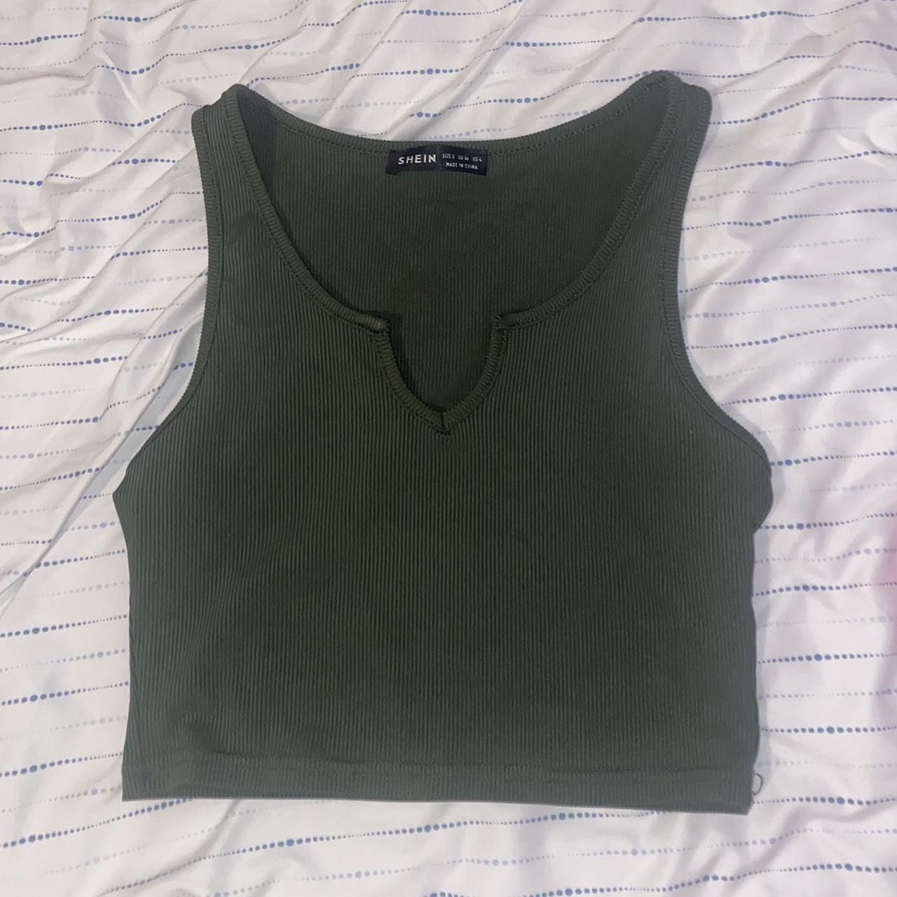 brand new army green cropped tank! super cute but... - Depop